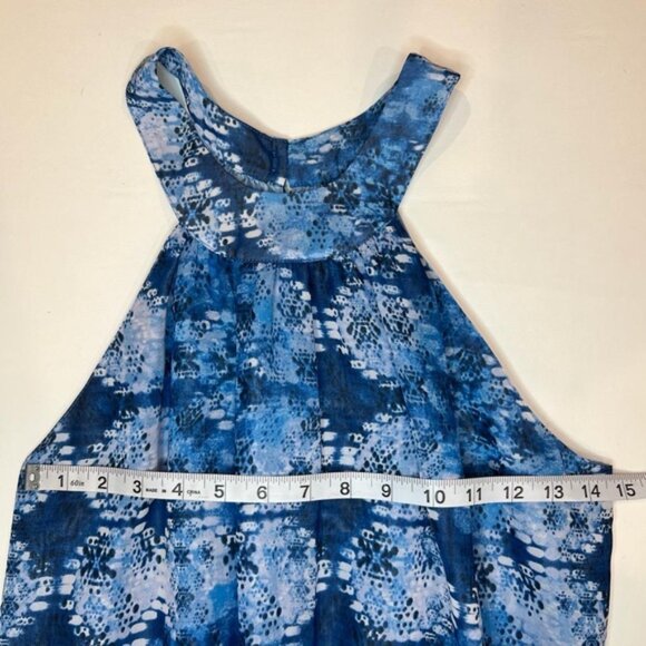 GUESS Halter Neck A-Line Tiered Flow Flippy Fit&Flare Lined chiffon Dress Sz 10 - Picture 6 of 14